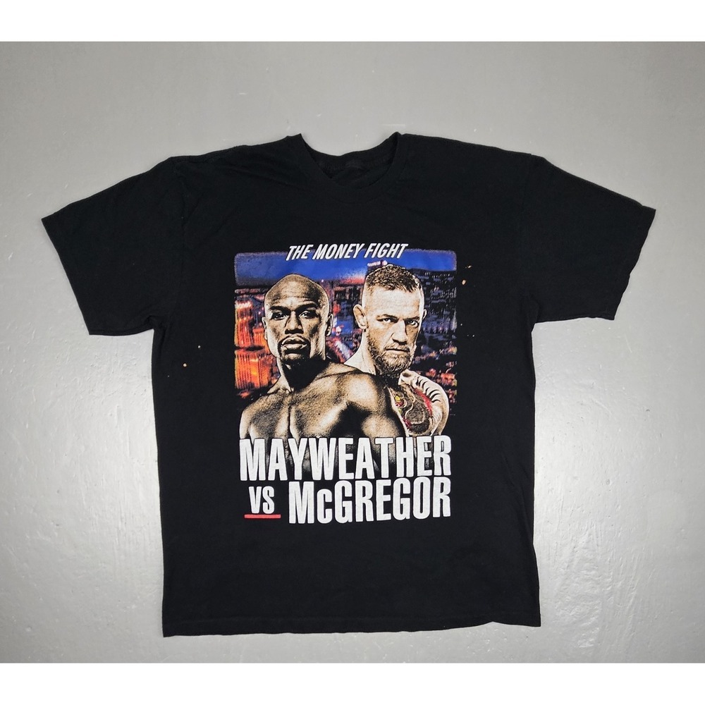 Mayweather Vs McGregor T-Shirt‎ Mens Large Black Boxing Las Vegas Promo Tee